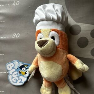 Bluey Chef Stuffed Animal - Orange and White